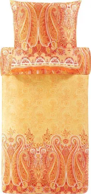 Produktbild von Bassetti Mako-Satin-Bettwäsche-Garnitur MERGELLINA Farbe O1 ORANGE Größe 135x200 cm + 80x80 cm