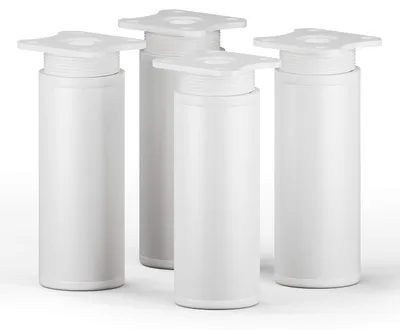 Produktbild von Set mit 4 verstellbaren, weißen Möbelbeinen