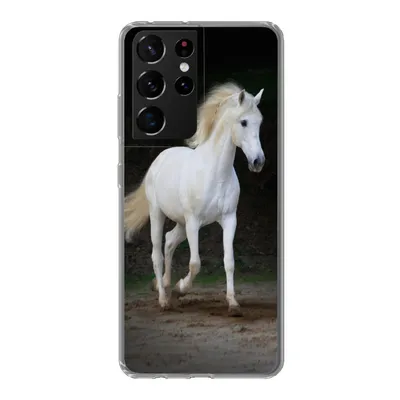 Produktbild von MuchoWow® Handyhülle Schutzhülle Hülle für Samsung Galaxy S21 Ultra Pferde - Sand - Dunkel Silikon Softcase Handy Hülle - Mobiltelefon