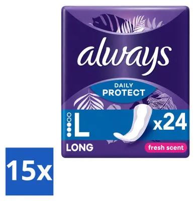 Produktbild von 15 x Always Inlegkruisjes Long Fresh Scent - Vorteilspackung - 15 Stücke