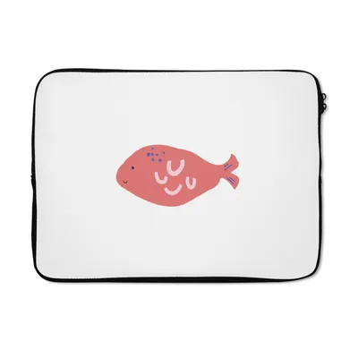 Produktbild von MuchoWow® Laptop Hülle 14 ZollFisch - Rosa - Pastell Laptoptasche - Laptoptasche - Stoßsicher - Schutzhaube