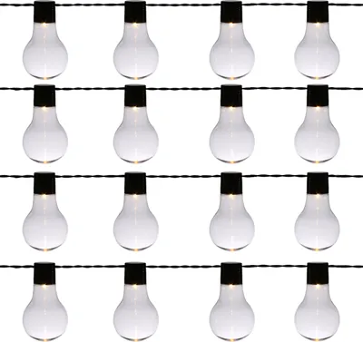LED Party Lichterkette - 16 transparente Glühbirnen - warmweiße LED - 4,5m - für Außen