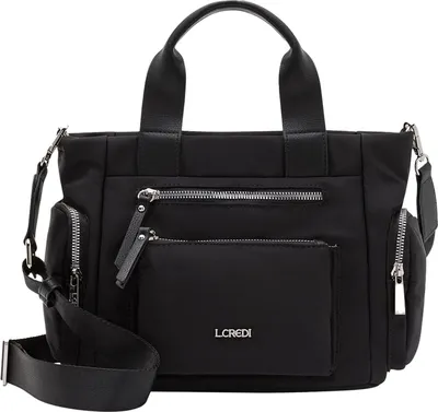 Image de L.CREDI sac à main sac à épaule bandoulière Odeta Handle Bag Black noir
