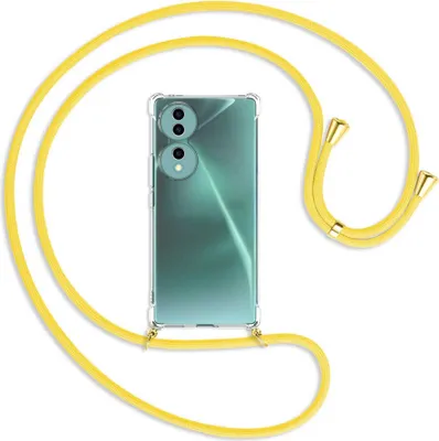 Produktbild von Handykette Backcover-Schutzhülle mit Band (Metall goldfarben) für Honor 70 5G (FNE-AN00, 6.67'') - gelb