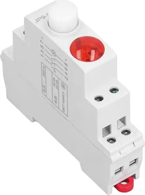 Imagen del producto de Lámpara indicadora LED para riel DIN, utilizada en contactores magnéticos y sistemas de control eléctrico, compatible con corriente alterna y continua de 230V