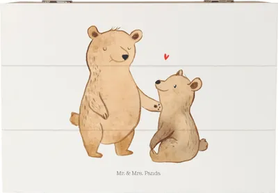 Produktbild von Mr. & Mrs. Panda Holzbox Bär Großer Bruder 22 x 15 cm - Weiß - Geschenk, Bären, schatztruhe, schmuckbox, Box, Geschwister, Geschenkbox, Truhe, Muttertag, Holztruhe