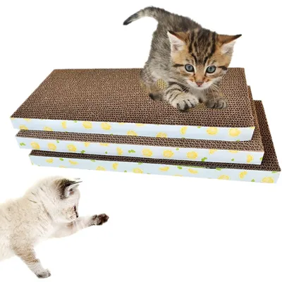 Produktbild von Set mit 3 Kratzbrettern für Katzen – Karton-Kratzflächen für Katzen