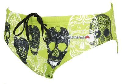 Immagine prodotto di Slip mutanda costume da bagno uomo mare o piscina swimwear AQUARAPID articolo SKULL, Size 6 - ITA 54 - D 8 - GB 40 - F 100, Poliestere 100%
