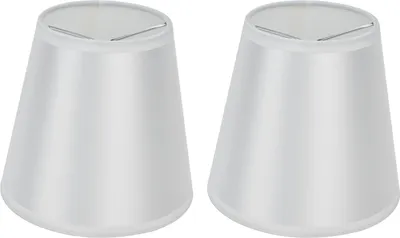 Image de 2PCS Abat-jour moderne en tissu à clipser pour lampe murale Abat-jour de lustre pour lampe de table à vis E14PT10 blanc