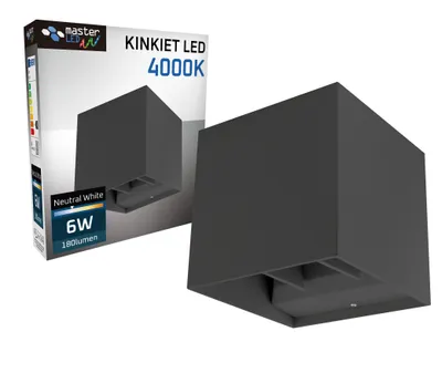 Produktbild von LED Gartenleuchte 10.2x10.2x10.2cm 4000K Neutralweiß 180lm 6W 0-120° IP54 Außenwandleuchte Anthrazit