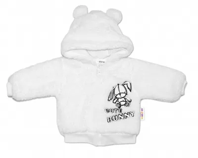 Productafbeelding van Winterjas met imitatiebont en capuchon, model "Cute Bunny Baby Nellys" - wit, maat 68