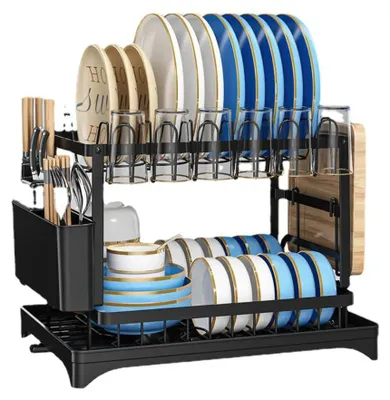 Obrázek produktu pro Regál na koření, víceúrovňový design, univerzální úložné řešení do kuchyně, 2 patra