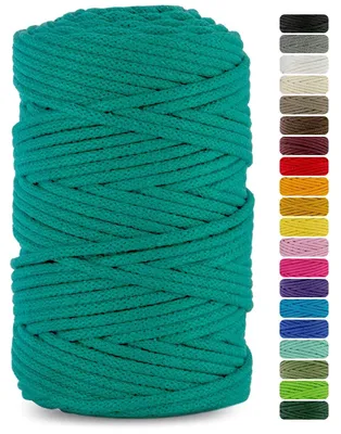 Makramee-Garn turkis 5 mm x 100 m Baumwollkordel mit Polyesterkern