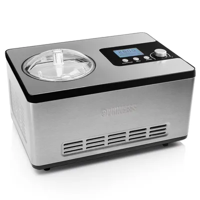 Produktbild von Princess 282604 Eismaschine Deluxe, Kompressor Eismaschine, 2 l, 1 Becken, Edelstahl, 20 min, LCD