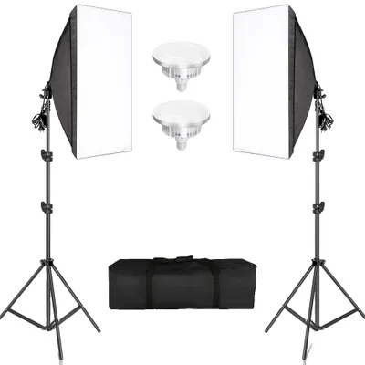Productafbeelding van Fotografieset met softbox, verstelbare 2 meter lichtstatief, inclusief Oxford-tas, en 70W UFO-lampen