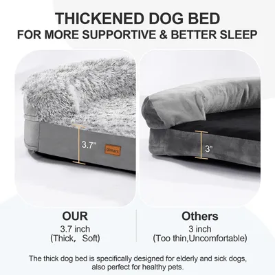 Imagen del producto de Cama ortopédica para perros de gran tamaño, de 9,5 cm de grosor y tamaño XL, diseñada para proporcionar soporte