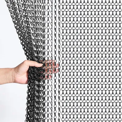 Imagen del producto de Cortina de aluminio, metal, 90 x 200 cm, mosquitera para puertas