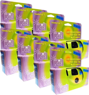 Productafbeelding van Wegwerpcamera Set - Feestcamera Bruiloftcamera - Momenten Vangen - Met Ingebouwde Flits - 8 Stuks 27 Foto's - Zwart