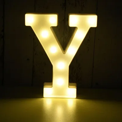 Immagine prodotto di Lettera 3D illuminata a LED, lettera Y da 22 cm