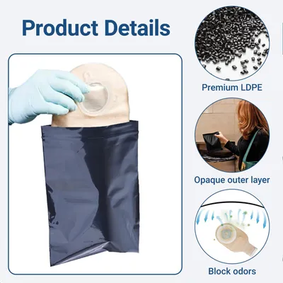 Imagen del producto de Bolsas desechables para bolsas de ostomía, 100 unidades, sin fugas, herméticas, para tampones e incontinencia