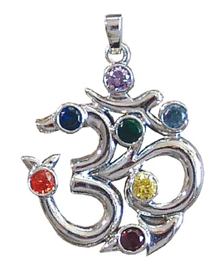 Produktbild von Anhänger "Om" 7 Chakrensteine Zirkon Silber 925 6,7g