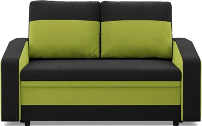 Produktbild von Klappsofa mit Schlaffunktion ORION, Sofa 2-Sitzer für Wohnzimmer Schwarz/Grün