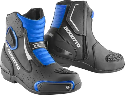 Produktbild von Bogotto Cartagena perforierte Motorrad Stiefel, schwarz/blau, 46