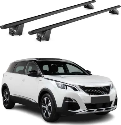 Image de Barres de toit transversales pour Peugeot 5008 2017-2025 Alu Noir 2 pièces ABE