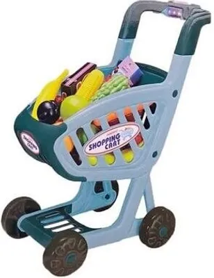 Image de Bavytoy chariot de courses avec accessoires bleu