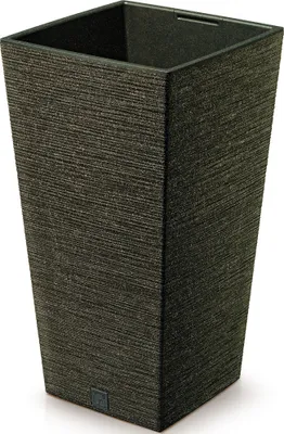 Produktbild von Blumentopf - Blumenübertopf wetterfest mit 33% echtem Holzanteil für den Außenbereich inkl. Innentopf  H 38 cm - Ø 20 cm  Pflanzgefäß – Pflanzsäule -