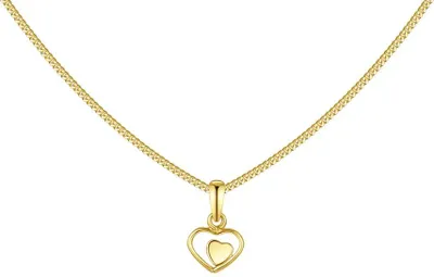 Produktbild von SILBERKETTEN STORE Panzerkette 1,2mm mit Anhänger Herz in Herz - 333 Gold - 45cm