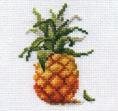 Productafbeelding van Borduurpakket kruisstnanas 8x10 cm