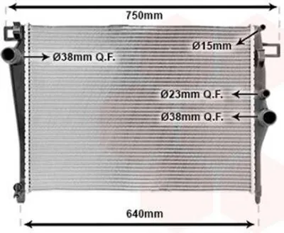 Image de VAN WEZEL 30002703 Radiateur Refroidisseur d'eau Refroidisseur de moteur adapté à MERCEDES-BENZ Classe C modèle T (S205) Classe C berline (W205)