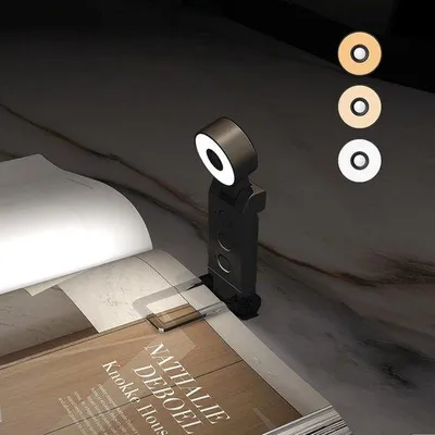 Zdjęcie produktu dla Lampka nocna LED, ładowana przez USB, 5 temperatur barwowych, 6 poziomów jasności, czarna.