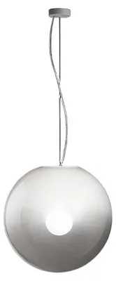 Immagine prodotto di Sospensione in Vetro Soffiato Bianco Opale Sfumato, Struttura in Metallo e Alluminio, Diametro 50 cm, Attacco E27, Classe I, IP20 - Perenz