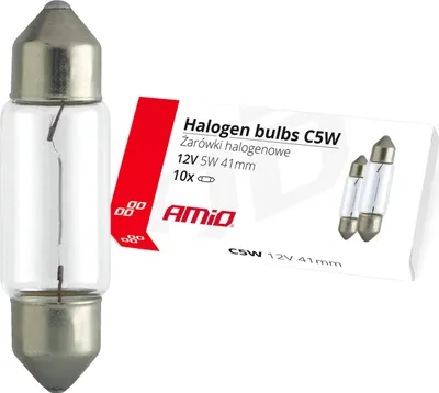 Obrázok produktu pre AMiO Halogénové žiarovky C5W Festoon 41mm 12V 10ks
