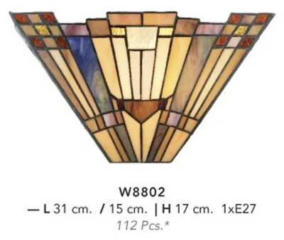 Zdjęcie produktu dla Casa Padrino Tiffany lampa ścienna średnica 31 x 17 cm lampa ścienna lampa ścienna
