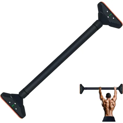 Produktbild von Klimmzugstange Türrahmen, Pull Up Bar Tragkraft bis 200 Kg, Reckstange Ohne Schrauben 75-94 cm Ausziehbar, Türreck mit 16,5x4,5 cm PVC-Matten
