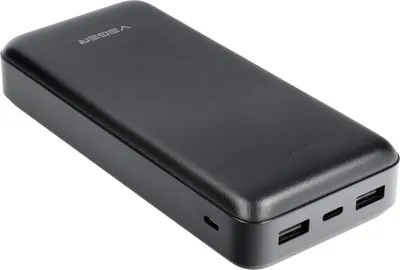 Produktbild von VEGER Powerbank A20 - 20 000mAh schnelles Aufladen Micro-USB, USB-C und zwei USB Schwarz (W2015)