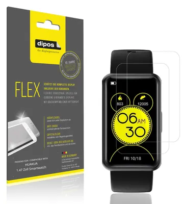 Immagine prodotto di 2x Pellicola protettiva per HUAKUA 1.47 Zoll Smartwatch, rivestimento al 100%, Protezione dipos Flex