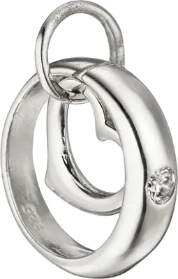 Produktbild von Anhänger Taufanhänger Taufring mit Herz Herzchen weiße Zirkonia 925 Silber