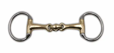 Produktbild von AMKA Olivenkopfgebiss doppelt gebrochen massiv Argentan Olivenkopfgebiss Pony Stärke 12 mm Ringe 50 mm, Größe:105 mm