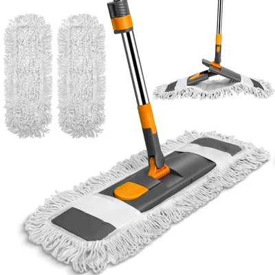 Zdjęcie produktu dla Mop do podłóg z regulowanym uchwytem i nakładkami z mikrofibry