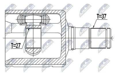 Produktbild von NTY Gelenksatz Antriebswelle Vorne Links für VW Transporter V Bus (7HB, 7HJ, 7EB, 7EJ, 7EF, 7EG, 7HF, 7EC) NPW-VW-128