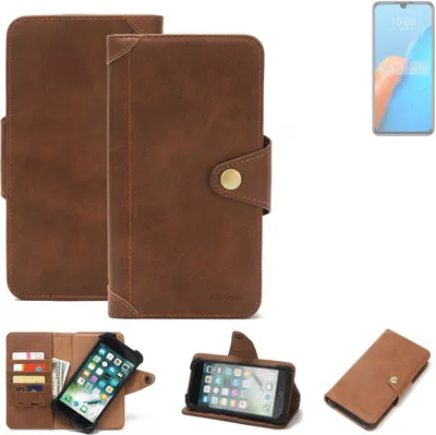Produktbild von K-S-Trade Handyhülle kompatibel mit Infinix Note 12 Pro 4G Schutz Hülle Walletcase Bookstyle Tasche Case Handytasche Wallet Flipcase Cover PolyurethanBraun