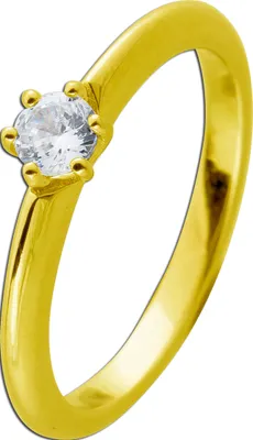 Produktbild von Solitärring Silber 925 vergdoldet Zirkonia 0.25ct Verlobungsring 19