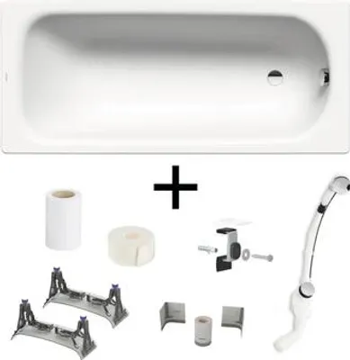 Produktbild von KALDEWEI Badewannen Set SANIFORM PLUS 373 All-in-One Set 75 x 170 cm alpinweiß glänzend inkl. Fußgestell und Ablaufgarni