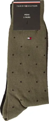 Obrázek produktu pro Pánské ponožky TH TOMMY HILFIGER 2 páry různých bavlněných ponožek s nízkým kufrem článek 701220243 SOCKS 2 PIECES, 043 Olive, T 43 - 46 / US 10 - 12 / EU 43 - 46 / UK 9 - 11, Bavlna 70%,Polyamide 28%,Elastane 2%