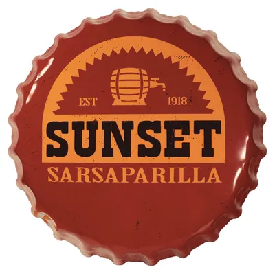 Image de Metal sign Fallout - Coucher de soleil à Sarsaparilla