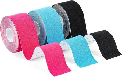 Image de Bande kinésiologique élastique, 5 m x 3,8 cm, pour le soutien des genoux, des articulations et des muscles.